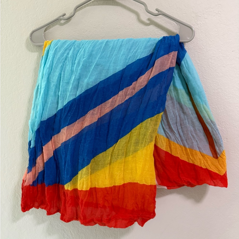 Multicolor Chevron Lightweight Crinkle Infinity Scarf